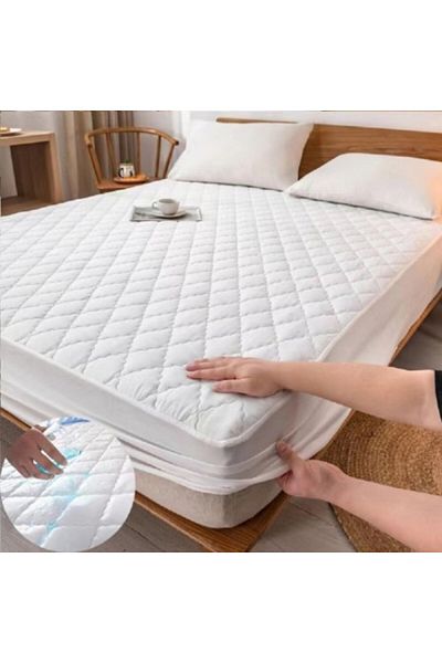 Whitney Waterproof quilted cover with elastic, 100x200cm Whitney, white