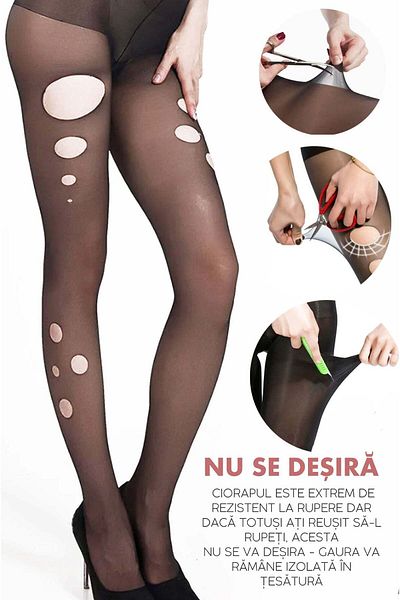 Linovit Colanți anti-rupere, Linovit®, Anti-rid, 15 DEN, Mărime universală, Negri