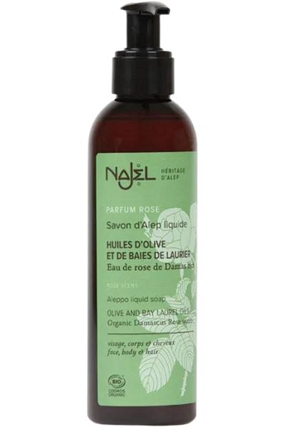 NAJEL Organic liquid Aleppo soap with Damascus rose, 200ml - NAJEL