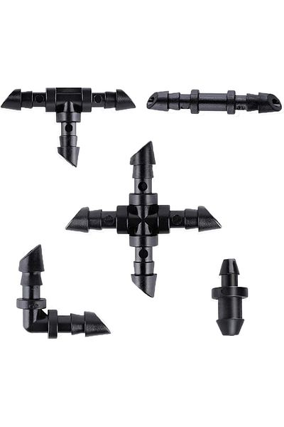 Kalolary Set of 200 Kalolary irrigation connectors, plastic, black