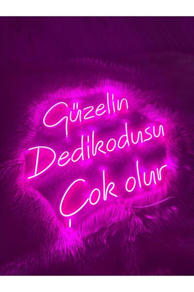 dekoraven Güzelin Dedikodusu Çok Olur Neon Yazı Tabela Dekoratif Aydınlatma