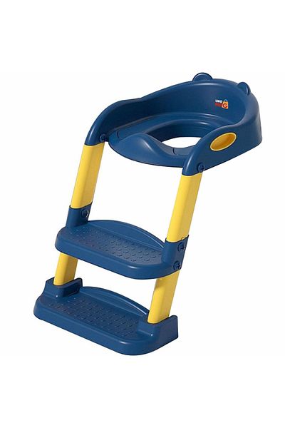 Linomag Children's Toilet Seat with Ladder, Linomag®, Plabil, 38 x 40 x 47 cm, Blue / Yellow