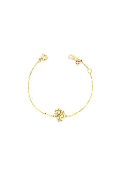 MOHI Fine Jewellery Bratara model pisica din aur galben de 14k