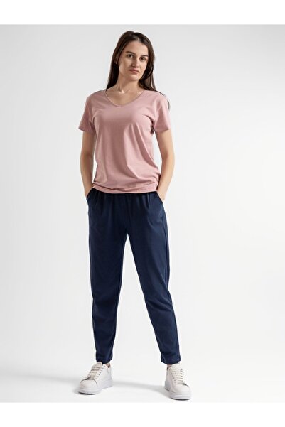 Bumbăcel Tricou uniton pentru dame cu decolteu în V din bumbac