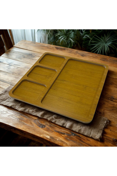 sesengo Bamboo Wooden Square Cake Breakfast Serving Presentation Plate 30cm X 30cm