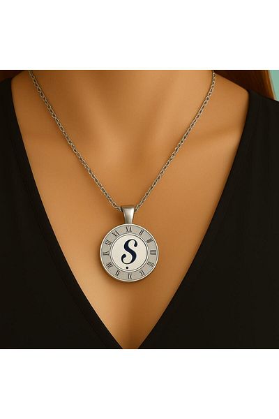 xesha Letter Necklace Roman Numeral Silver Color Very Stylish