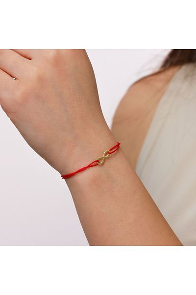 MOHI Fine Jewellery Adjustable infinity bracelet with cut-out heart, 14k gold