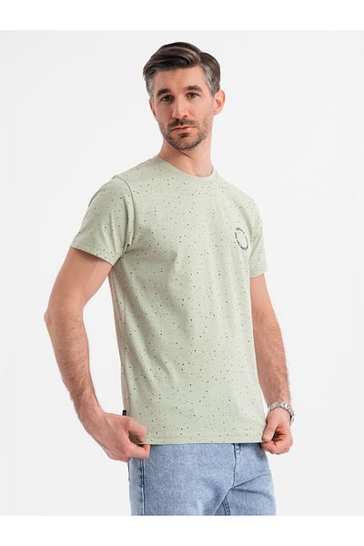 OMBRE Herren T-Shirt aus Baumwolle mit Rundhalsausschnitt und Aufdruck - Minze V3 OM-TSFP-0186 M