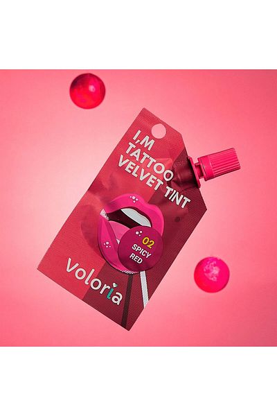 voloria I'm Tattoo Velvet Tint 02 Spicy Red by Voluria Lip