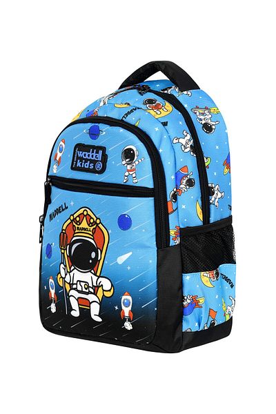 Waddell Rucsac pentru școală primară cu tematică astronaut cu licență, cutie termică pentru prânz și suport pentru stilou