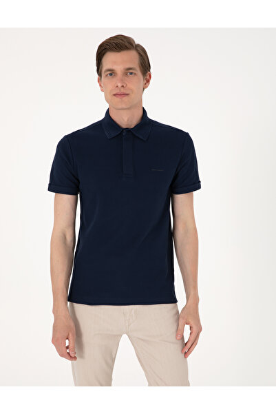 Pierre Cardin Tricou de bază cu guler polo, 100% bumbac, slim fit, albastru m...