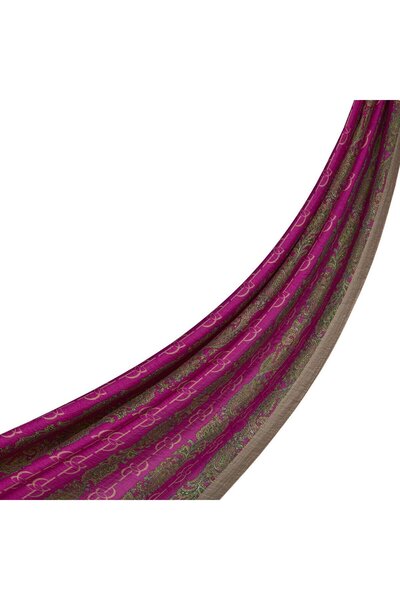 ipekevi İpekevi Monogram Patterned Tenselsoft Shawl 02891-Fuchsia