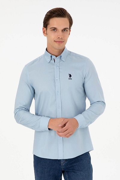U.S. Polo Assn. SUA Polo Assn. Cămașă pentru bărbați Fersan albastru deschis 1958815
