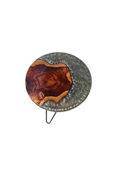 Eduart Design Epoksi Ceviz Orta Sehpa, Masa (METAL AYAKLI)