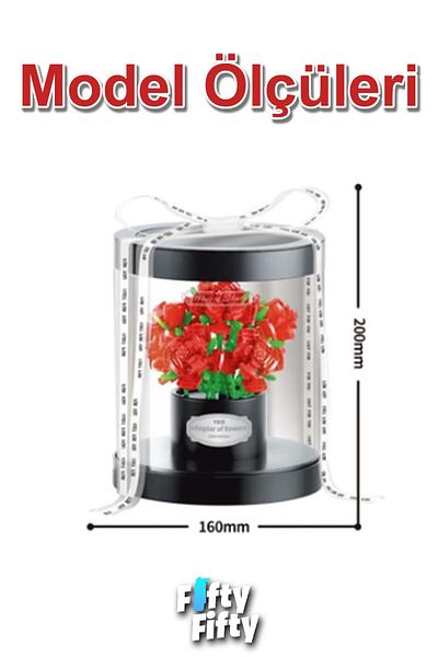 Vagonlife Panlos Yko Series Decorative and Collectible Rose Flower Model 524 Piece Building Set -Ffp2361