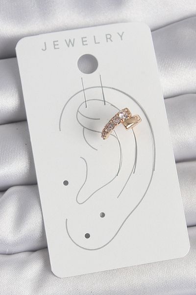 STİLLOVE Brass Gold Color Zircon Stone Women's Cartilage Earrings Sl11831