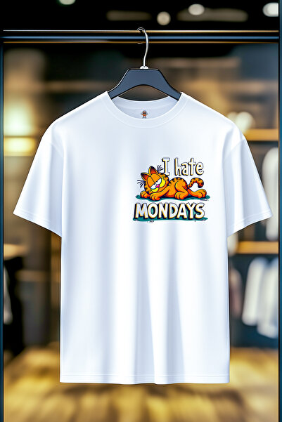 BookOrBook Garfield Hates Mondays %100 Heavy Cotton Premium Kalite Unisex T-S...