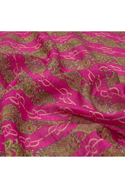 ipekevi İpekevi Monogram Patterned Tenselsoft Shawl 02891-Fuchsia
