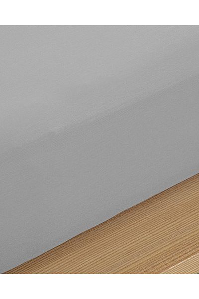 English Home Plain Cotton King Size Elastic Sheet Pebble