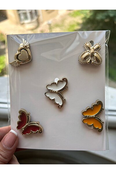 Crocs ÇANTA VE TERLİK SÜSÜ AKSEUAR GOLD İNCİ KALP KELEBEK EYFEL SİNCAP