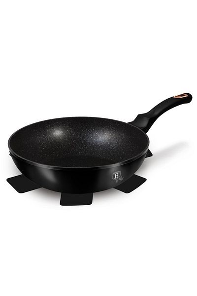 Berlinger Haus WOK pan with marble surface 30 cm Black Rose Collection