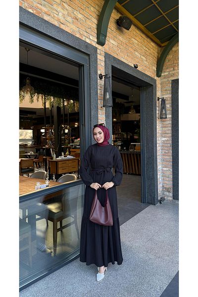 LİNA TESETTÜR Lina Hijab Ruffle Detail Dress