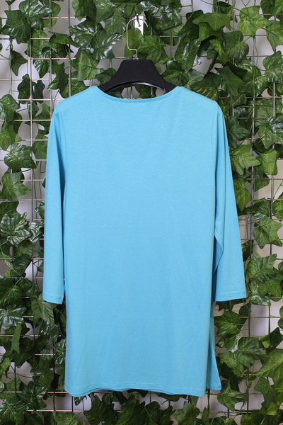 YXL COLLECTION Γυναικεία μπλούζα με μοτίβο ζέβρας με στάμπα με μοτίβο τριών τετάρτων (4 εποχών) - Μπλε