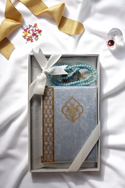 SALVUS Lüks Kadife Yasinli, Tesbihli, Seccadeli Set - Mevlit, Söz, Nişan, Hac...