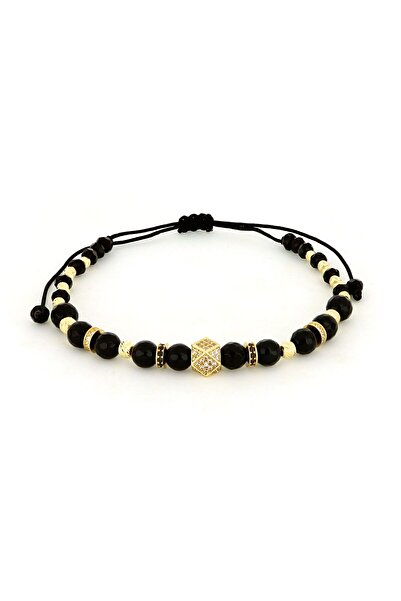 MOHI Fine Jewellery Bratara snur cu bile din aur galben de 14k