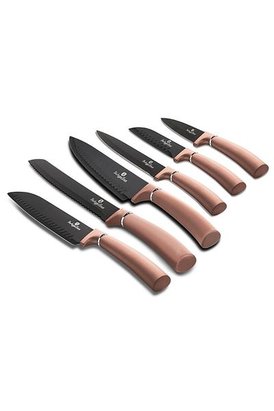 Berlinger Haus 6-piece Rosegold Metallic Line non-stick knife set