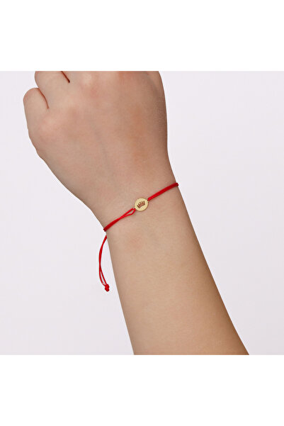 MOHI Fine Jewellery Bratara snur reglabil, aur galben, model coroana, aur 14k