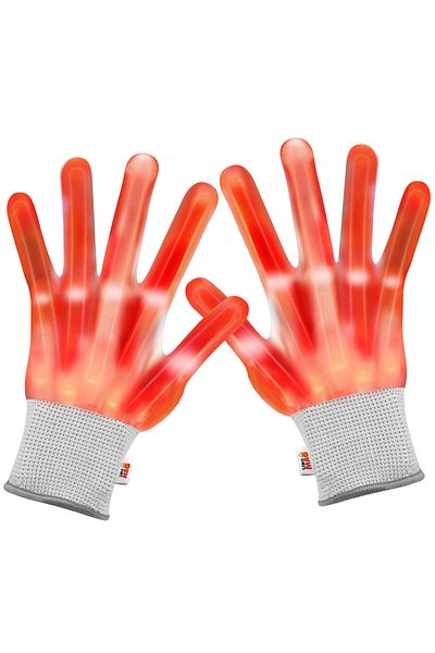 Linomag LED gloves for adults, Linomag®, 3 lighting modes, X-ray effect, Red