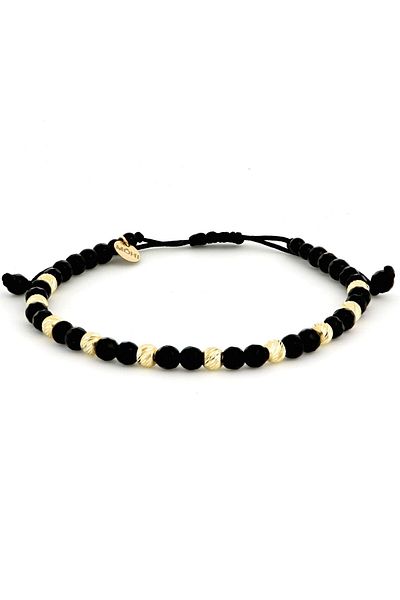 MOHI Fine Jewellery 14k yellow gold beaded cord bracelet