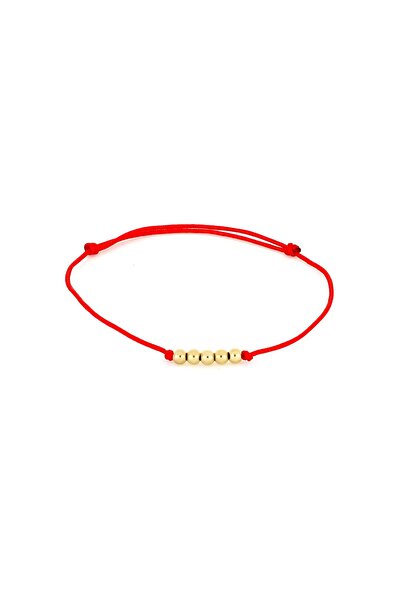 MOHI Fine Jewellery Bratara snur cu bile simple din aur galben de 14k