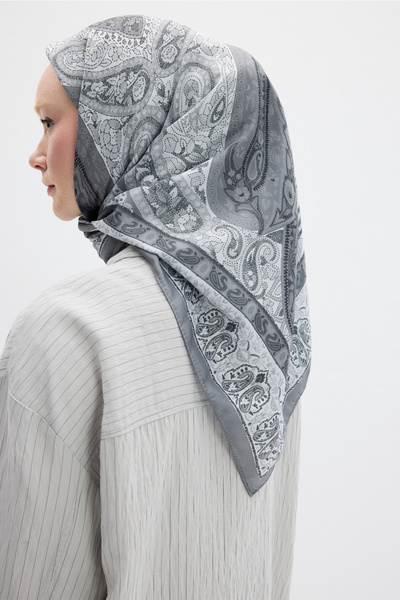 cs camellia scarf Vela Pattern Soft Scarf - Gray