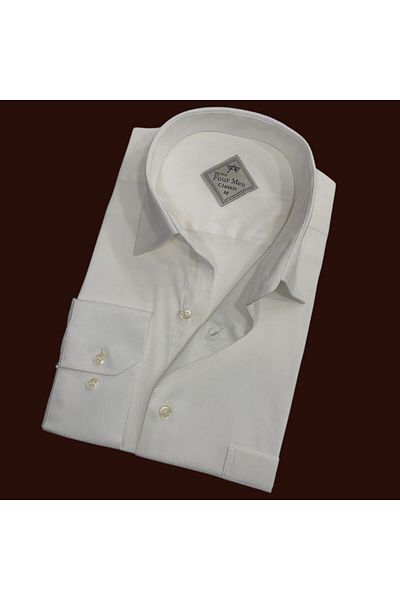 GÖMLEK GALERİSİ Men's Classic Relaxed Fit Plain Cotton Long Sleeve Shirt