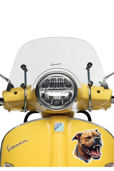 MegaSticker Autocolant Pitbull furios pentru mașină, motocicletă, cască, laptop, autocolant pentru geam 13x11 cm