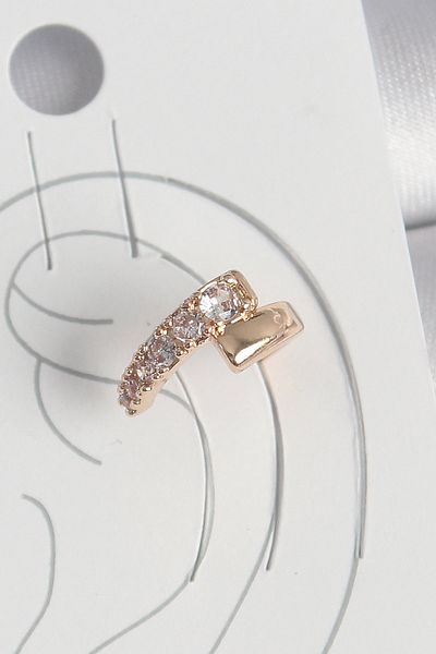 STİLLOVE Brass Gold Color Zircon Stone Women's Cartilage Earrings Sl11831