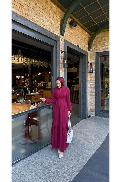 LİNA TESETTÜR Lina Hijab Ruffle Detail Dress