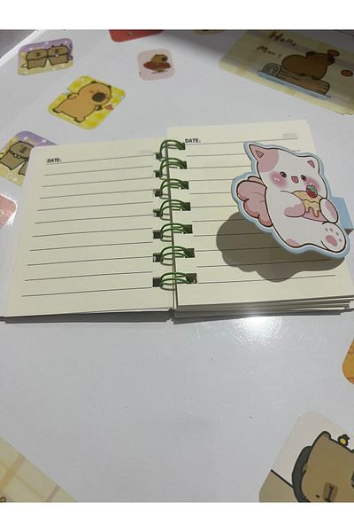 demirosa 1 Pcs A7 Size Mini Spiral Notebook with Cute Sticker Rabbit Cover