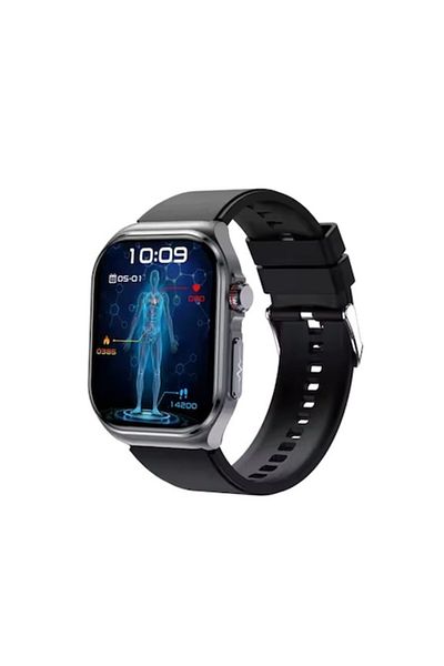 zyteq Smartwatch ZYTEQ®️ ET585, Bluetooth call, AMOLED 2.04", ECG, HRV, health monitoring, black