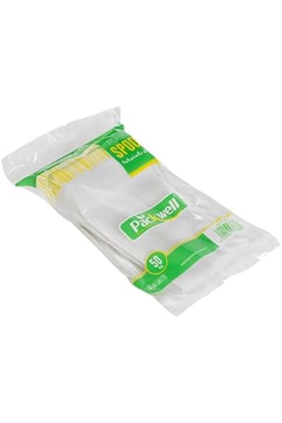 Packwell Plastic Spoon 50-Pieces, White