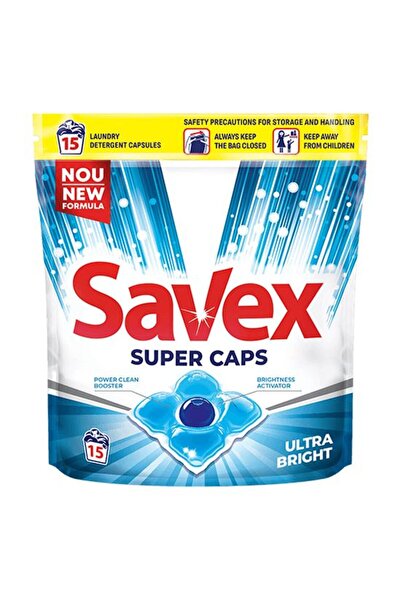 SAVEX Detergent de rufe capsule Savex Super Caps, curatare puternica, Ultra B...