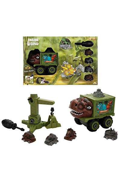 Crazoo مجموعة لعب الديناصورات القابلة للفك من دينو 27 قطعة - تي ريكس