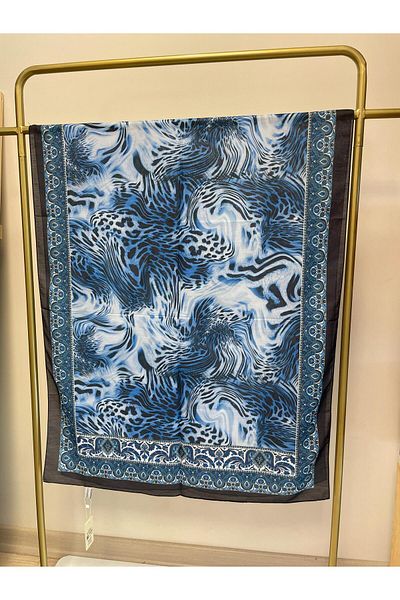 MENESSA Cotton Voile Leopard Pattern Shawl