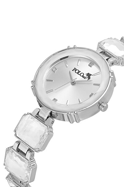 Polo Air ساعة يد نسائية فاخرة بحبل حجري فضي اللون PL-1533B2x