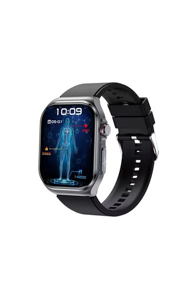 zyteq Smartwatch ZYTEQ®️ ET585, Bluetooth call, AMOLED 2.04", ECG, HRV, health monitoring, black