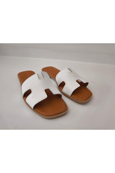 Herayakkabi Women's Leather Slippers Non-Slip Sole Soft Wearable