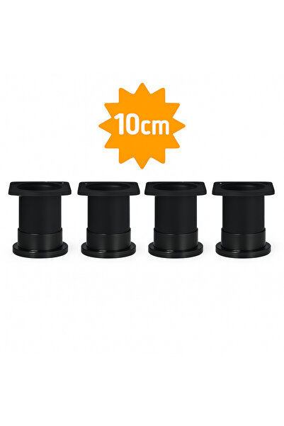 Ayarlanabilir Pingolu Boyalı ( siyah ) Mobilya Koltuk Ayağı Metal 4'lü 10 cm