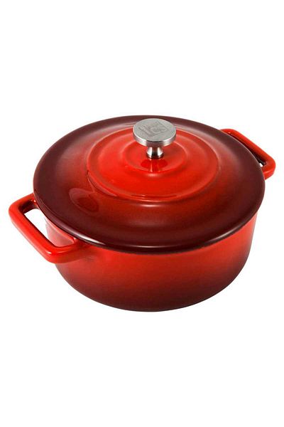 Carl Schmidt Sohn Xanten cast iron serving tray 13 x 10 cm red
